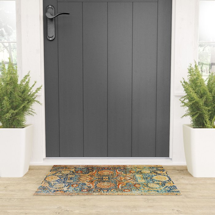 Antique Persian Animal Rug Print Welcome Mat Gallery Image 3