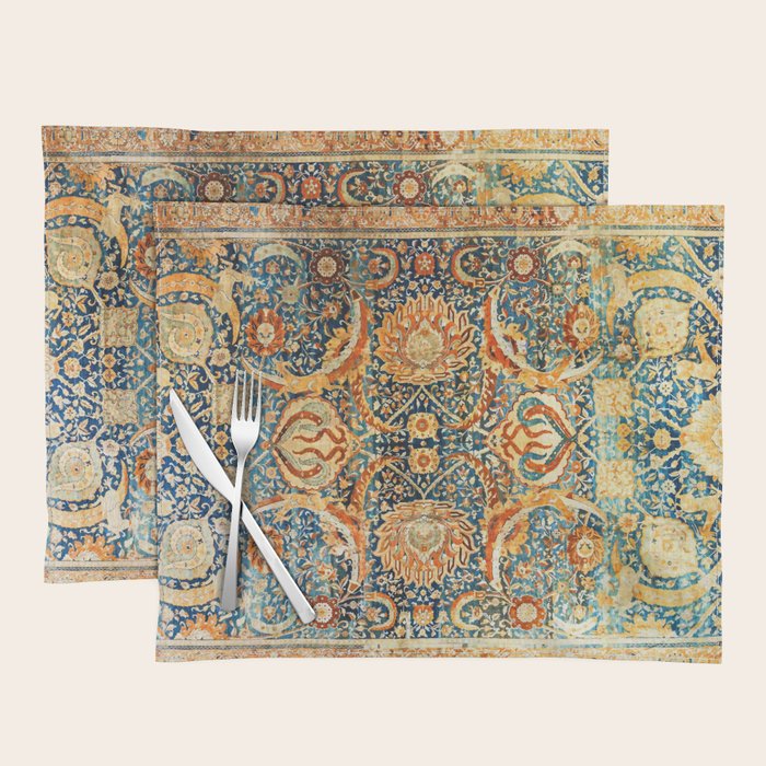 Antique Persian Animal Rug Print Placemat Gallery Image 1