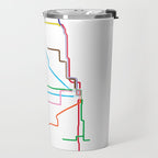 Chicago CTA Map, Chicago Train Map Art, Chicago L Train Map, Chicago Art, Chicago Wall Art, Map Art Travel Mug Gallery Image 2