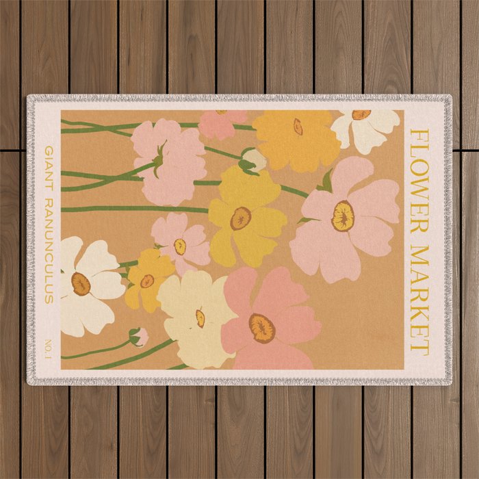 Flower Market - Ranunculus #1 Outdoor Rug Gallery Image 1