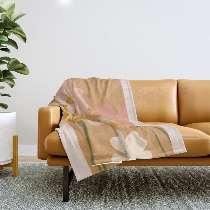 Flower Market - Ranunculus #1 Throw Blanket Gallery Image 1