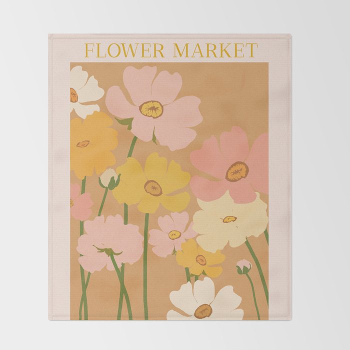 Flower Market - Ranunculus #1 Throw Blanket Gallery Image 2