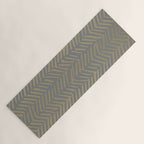 Herringbone, Boho, Mudcloth Pattern, Grey and Gold Yoga Mat Gallery Image 1