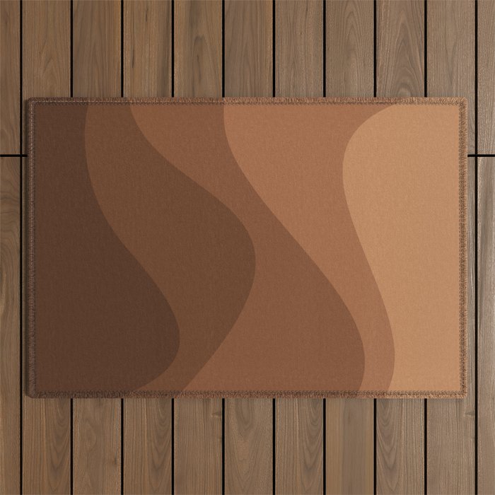 Abstract Color Waves - Desert Tones Outdoor Rug Gallery Image 1