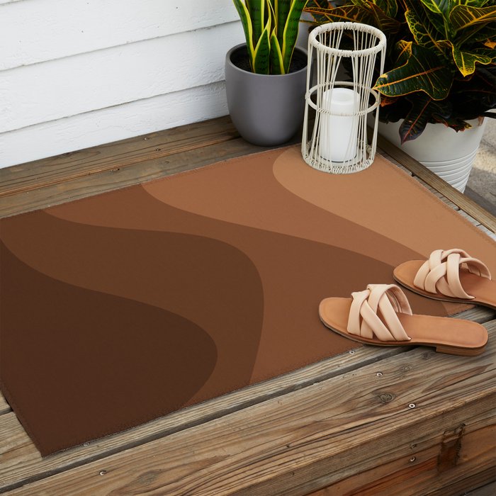 Abstract Color Waves - Desert Tones Outdoor Rug Gallery Image 2