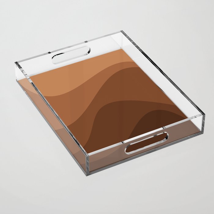 Abstract Color Waves - Desert Tones Acrylic Tray Gallery Image 1