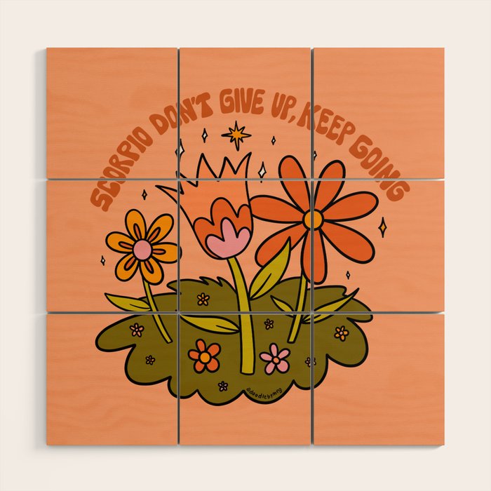 Scorpio Flower Wood Wall Art Gallery Image 1