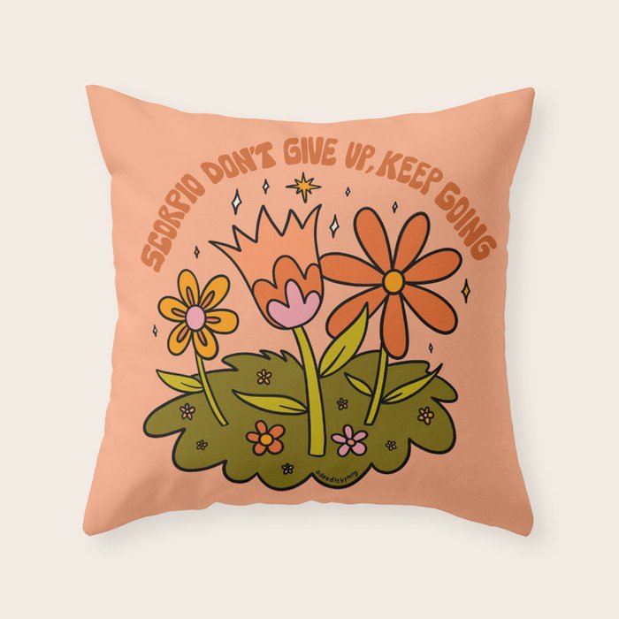 Scorpio Flower Throw Pillow Gallery Image 6