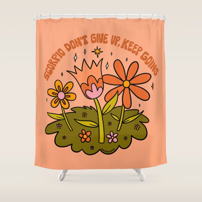 Scorpio Flower Shower Curtain Gallery Image 1