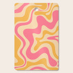 Retro Liquid Swirl Abstract Pattern Pink and Mustard Cutting Board Gallery Image 1