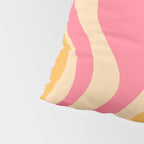 Retro Liquid Swirl Abstract Pattern Pink and Mustard Pillow Sham Gallery Image 4