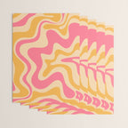 Retro Liquid Swirl Abstract Pattern Pink and Mustard Wrapping Paper Gallery Image 3