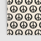 Inky Peace Dots Minimalist Pattern 3 in Black and Almond Cream Poster Gallery Image 3