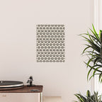 Inky Peace Dots Minimalist Pattern 3 in Black and Almond Cream Poster Gallery Image 2
