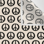 Inky Peace Dots Minimalist Pattern 3 in Black and Almond Cream Wall Tapestry Gallery Image 3
