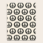Inky Peace Dots Minimalist Pattern 3 in Black and Almond Cream Notebook Gallery Image 4