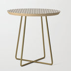 Inky Peace Dots Minimalist Pattern 3 in Black and Almond Cream Side Table Gallery Image 1