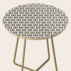 Inky Peace Dots Minimalist Pattern 3 in Black and Almond Cream Side Table Gallery Image 2