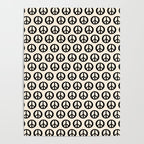 Inky Peace Dots Minimalist Pattern 3 in Black and Almond Cream Poster Gallery Image 4