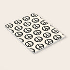 Inky Peace Dots Minimalist Pattern 3 in Black and Almond Cream Notebook Gallery Image 3
