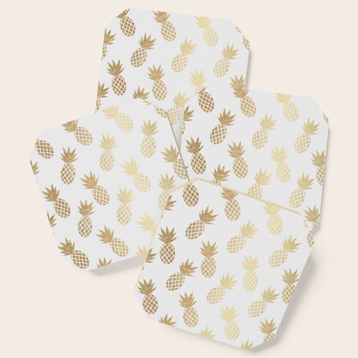 Gold Pineapple Pattern Coaster Gallery Image 1