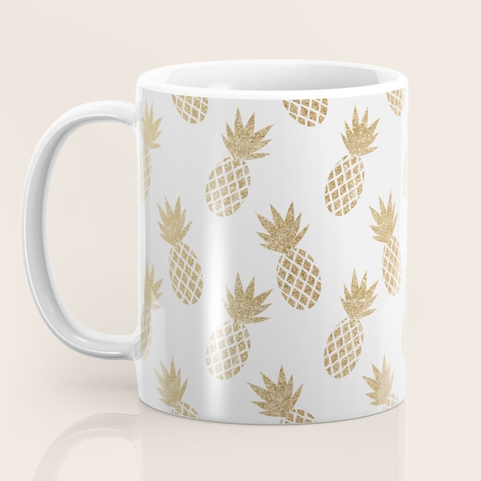 Gold Pineapple Pattern Coffee Mug Gallery Image 3