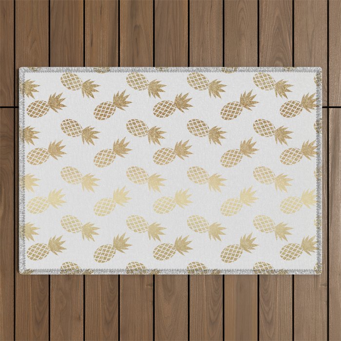 Gold Pineapple Pattern Outdoor Rug Gallery Image 1