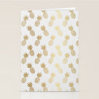 Gold Pineapple Pattern Stationery Card Gallery Image 2