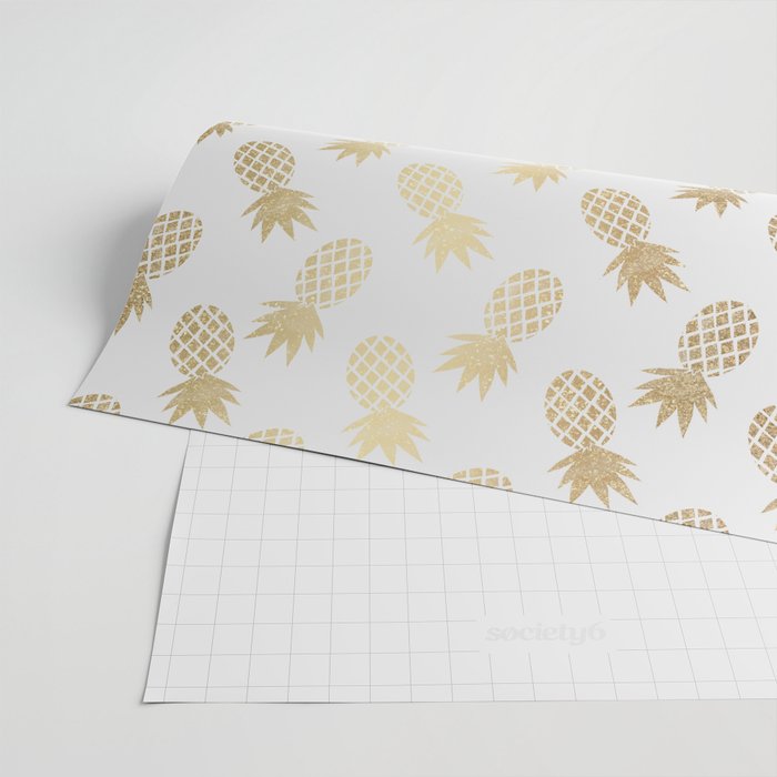 Gold Pineapple Pattern Wrapping Paper Gallery Image 2
