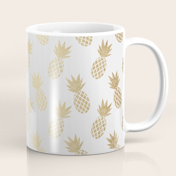 Gold Pineapple Pattern Coffee Mug Gallery Image 1