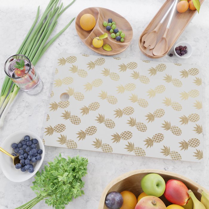 Gold Pineapple Pattern Cutting Board Gallery Image 2