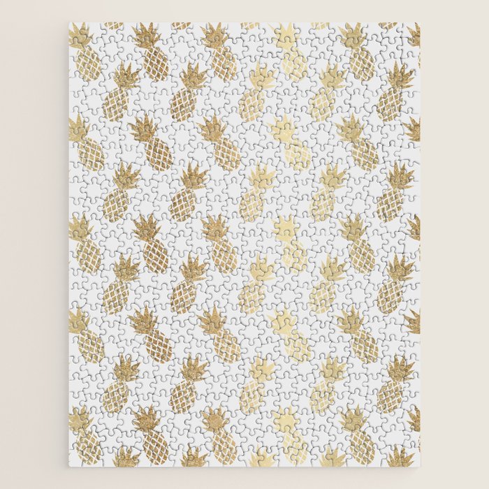 Gold Pineapple Pattern Jigsaw Puzzle Gallery Image 1