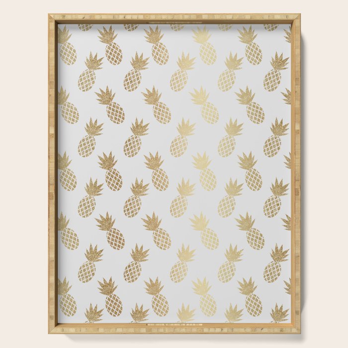 Gold Pineapple Pattern Serving Tray Gallery Image 1