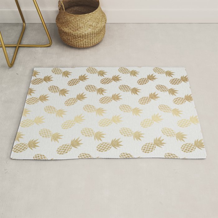 Gold Pineapple Pattern Rug Gallery Image 1