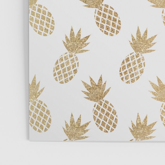 Gold Pineapple Pattern Poster Gallery Image 3