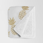 Gold Pineapple Pattern Throw Blanket Gallery Image 3