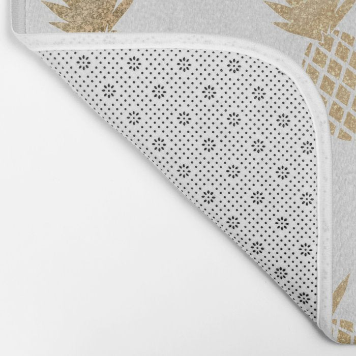 Gold Pineapple Pattern Bath Mat Gallery Image 2