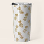 Gold Pineapple Pattern Travel Mug Gallery Image 3