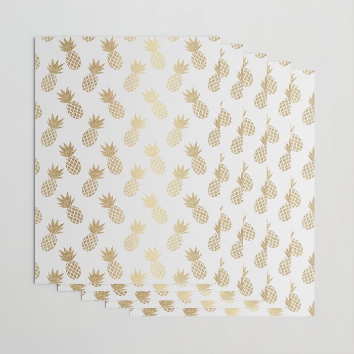 Gold Pineapple Pattern Wrapping Paper Gallery Image 3