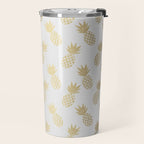 Gold Pineapple Pattern Travel Mug Gallery Image 2