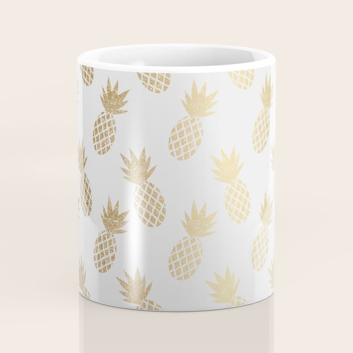 Gold Pineapple Pattern Coffee Mug Gallery Image 4