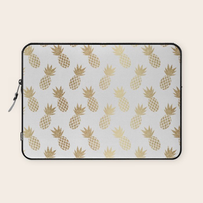 Gold Pineapple Pattern Laptop Sleeve Gallery Image 1