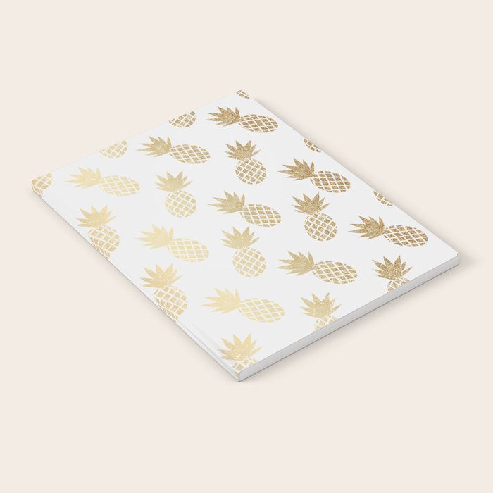 Gold Pineapple Pattern Notebook Gallery Image 2