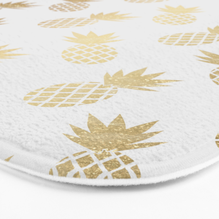 Gold Pineapple Pattern Bath Mat Gallery Image 3