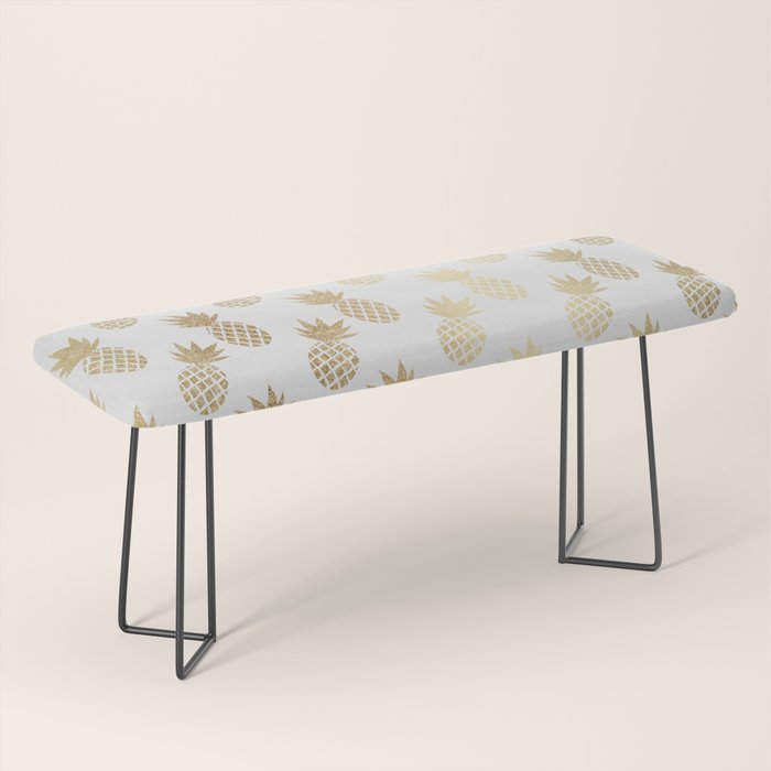 Gold Pineapple Pattern Bench Gallery Image 1