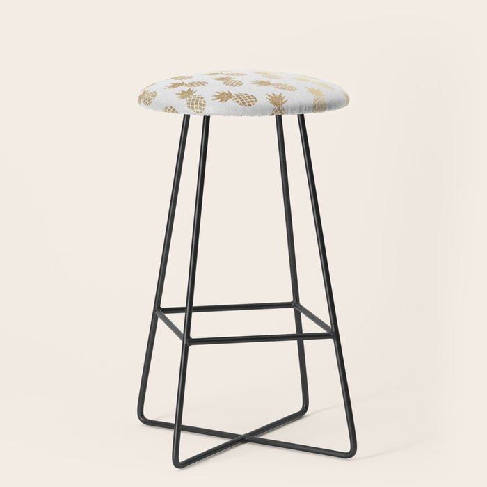 Gold Pineapple Pattern Stool Gallery Image 1