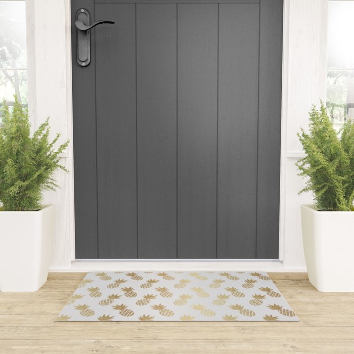 Gold Pineapple Pattern Welcome Mat Gallery Image 3