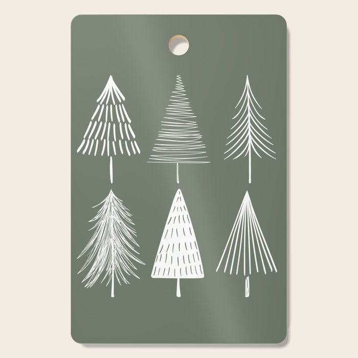Xmas Trees Green Cutting Board Gallery Image 1