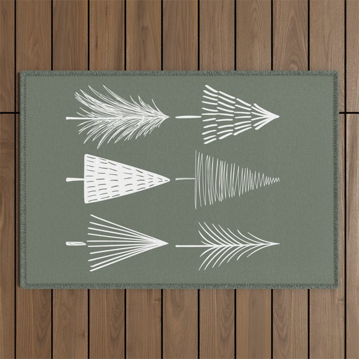 Xmas Trees Green Outdoor Rug Gallery Image 1