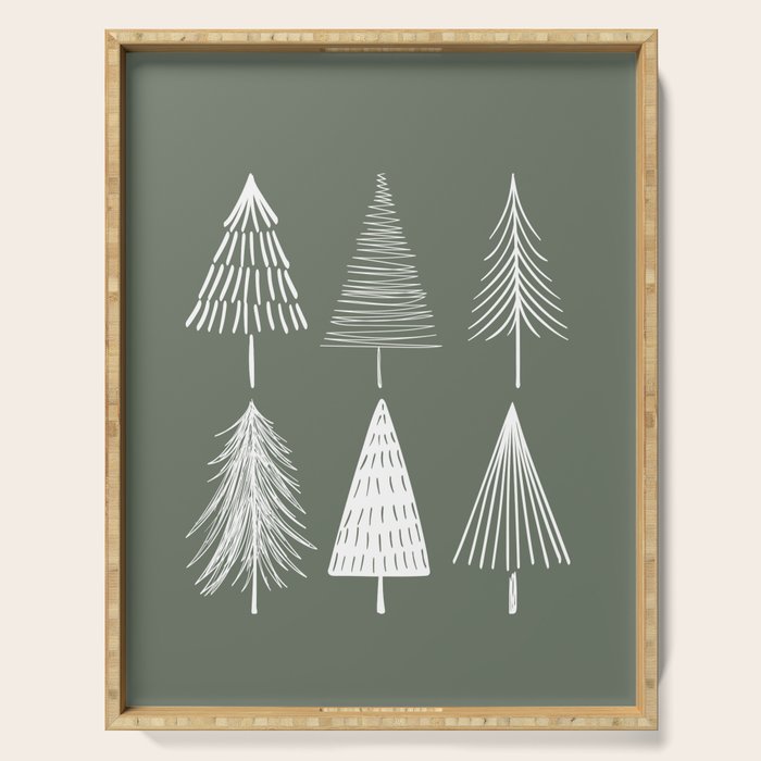 Xmas Trees Green Serving Tray Gallery Image 1